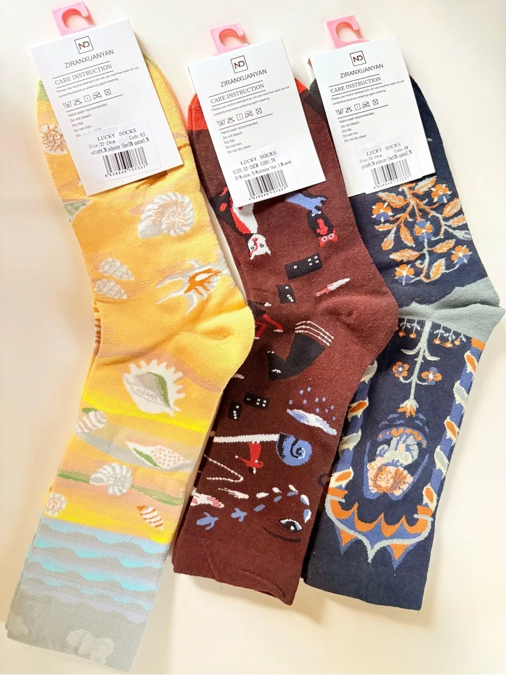 3 Pairs Artistic Crew Socks Bundle NWT Unisex US 6.5–8